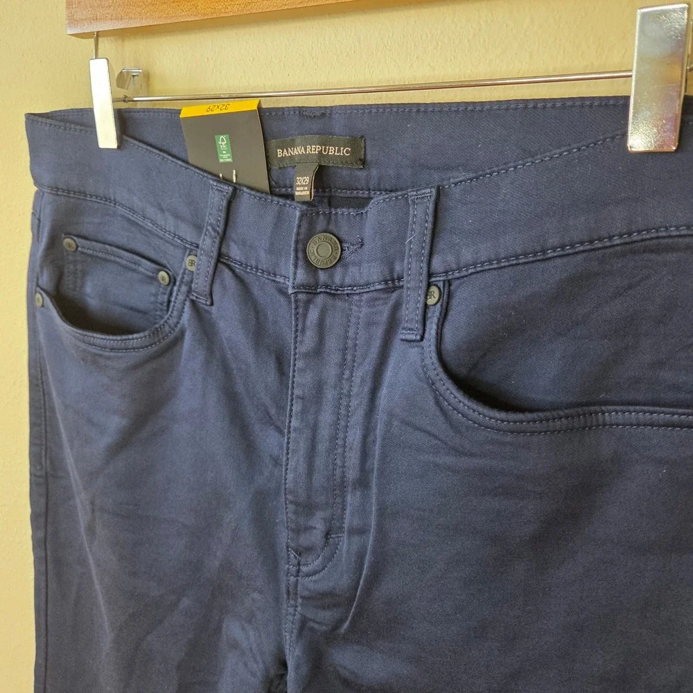 NWT Banana Republic Mens 5 Pocket Pant Blue 32x29 Cotton Stretch